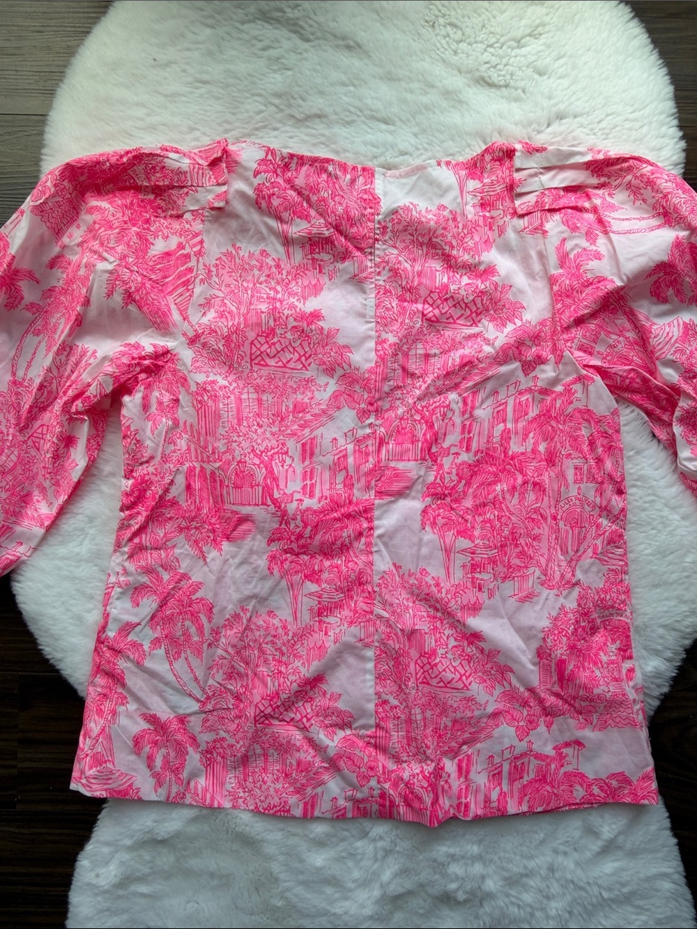 NWT Lily Pulitzer Barbara 3/4 Sleeve Resort White Palm Beach Anniversary Toile - Picture 8 of 9